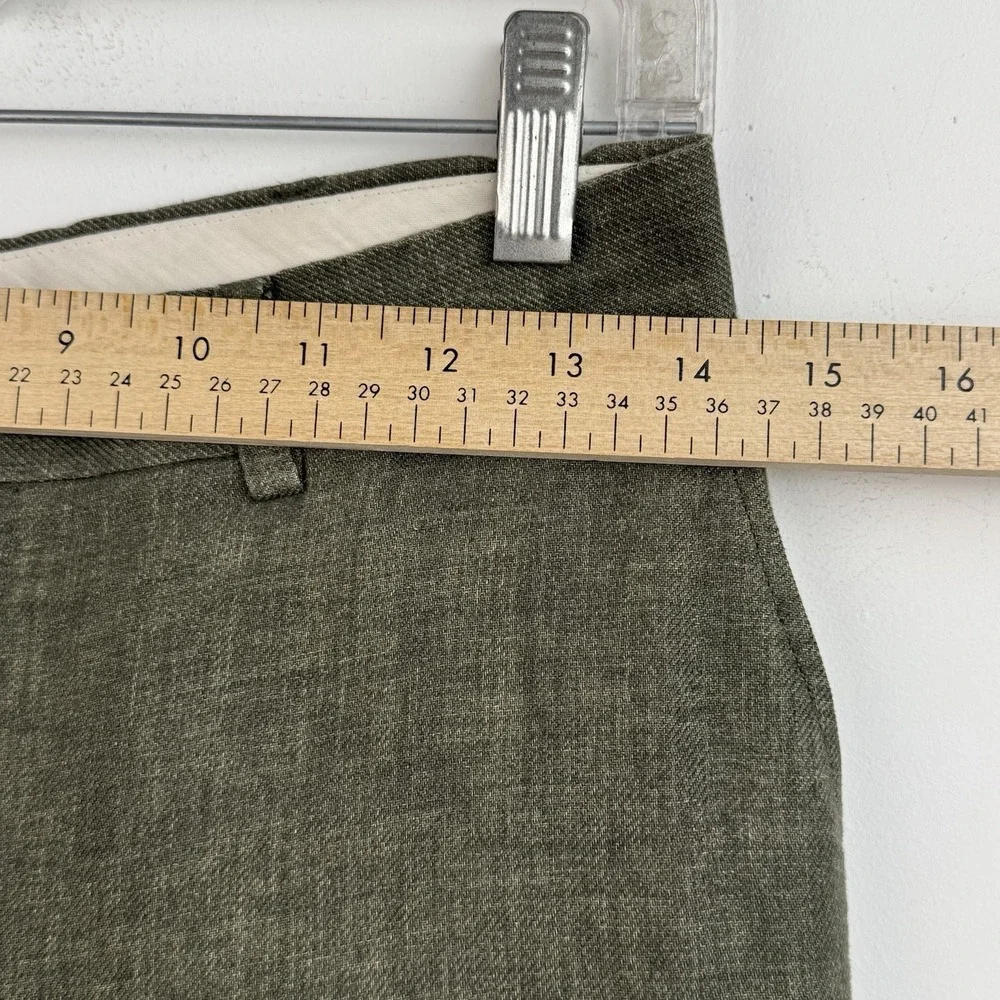 Suitsupply Havana Linen Suit Men's 36R Olive Green Slim 2 Piece Solbiati